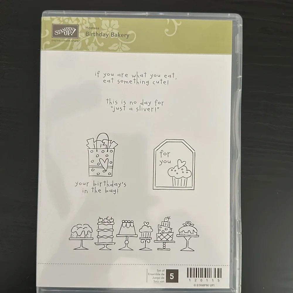 🎭 3/$25 - Birthday bakery stamp set of 5